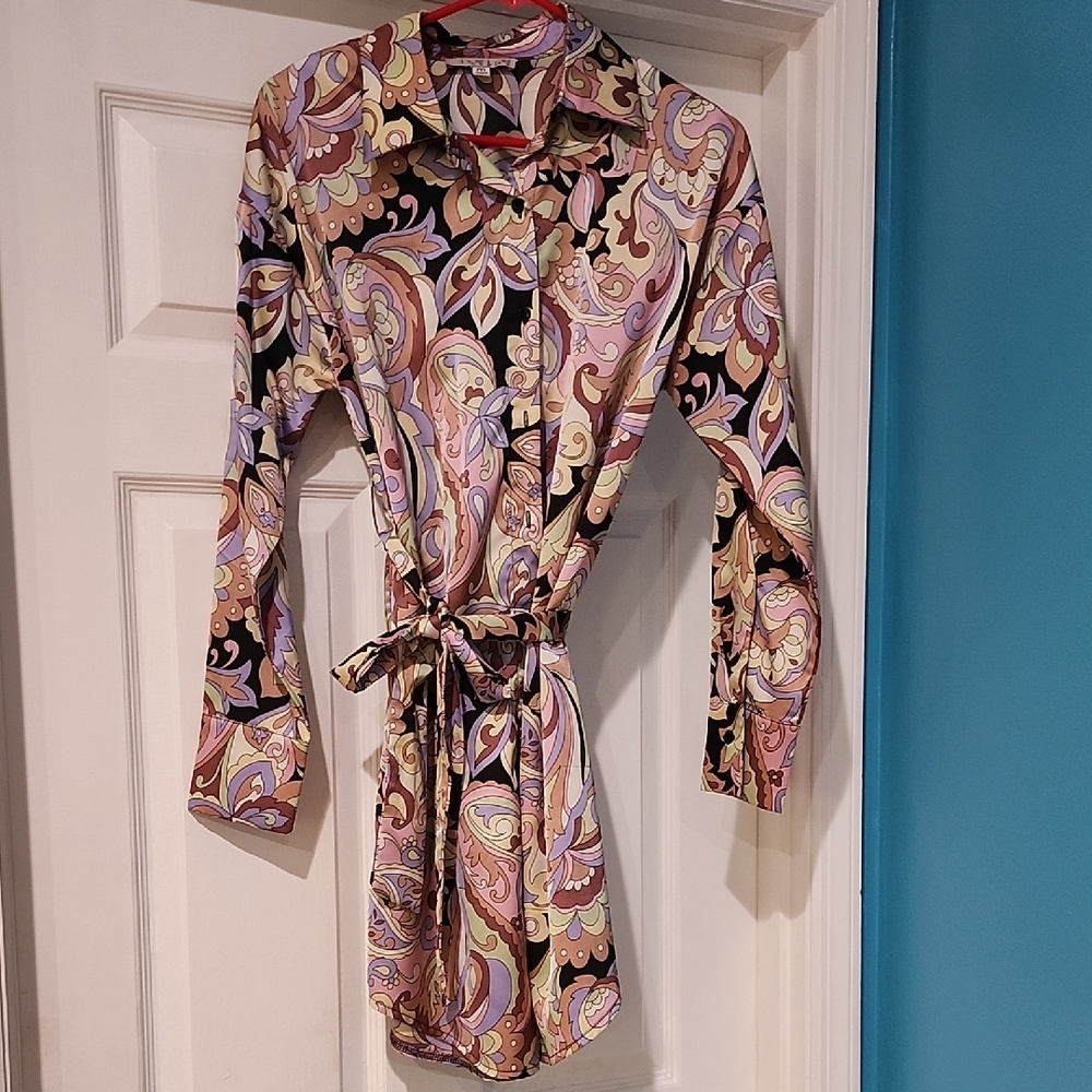 Inspired Hearts Pink and Black Long Sleeve Wrap Dress